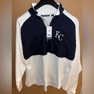 NWT Cutter & Buck Kansas City Royals 1/4 Zip Pullover 2XL XXL MLB POLYESTER NEW